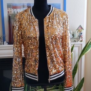 Zip Up Sequin Jacket